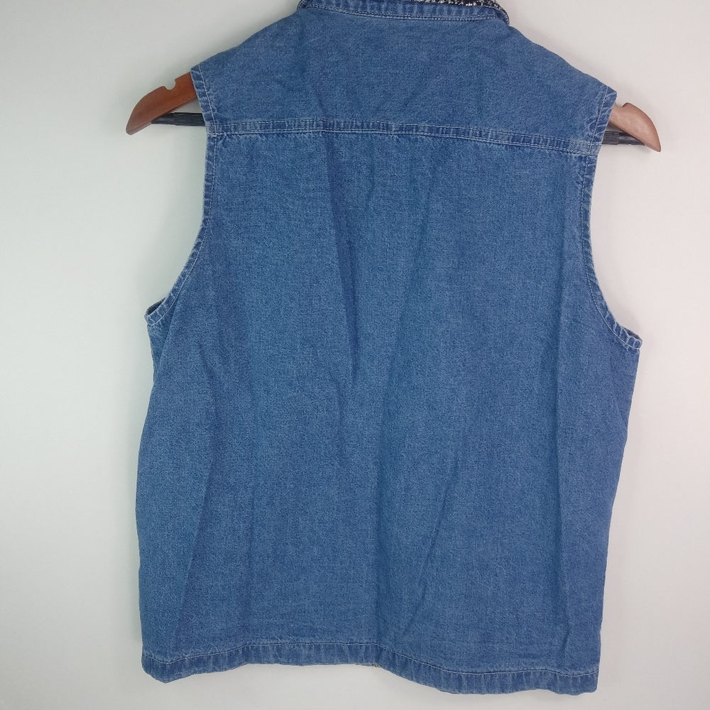 MARSHA 14 Big Girls Silver Leopard Star Jeans Zip Vest Kids - Picture 11 of 11